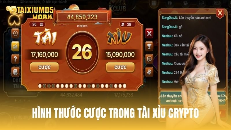 Hình thước cược trong tài xỉu với Crypto