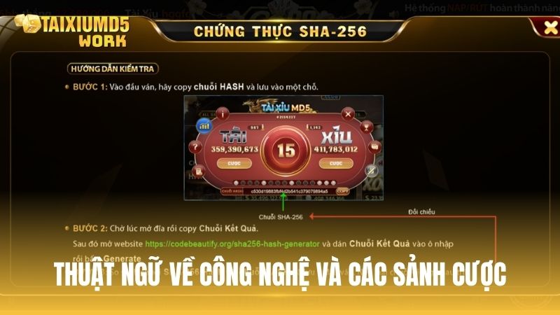 Thuật ngữ về công nghệ và các sảnh cược trong tài xỉu